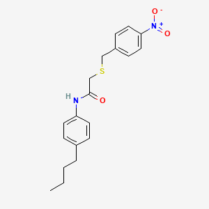 molecular formula C19H22N2O3S B4598938 N-(4-butylphenyl)-2-[(4-nitrobenzyl)thio]acetamide 