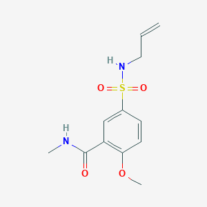 molecular formula C12H16N2O4S B4598952 5-[(allylamino)sulfonyl]-2-methoxy-N-methylbenzamide 
