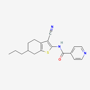 molecular formula C18H19N3OS B4599004 N-(3-CYANO-6-PROPYL-4,5,6,7-TETRAHYDRO-1-BENZOTHIOPHEN-2-YL)ISONICOTINAMIDE 