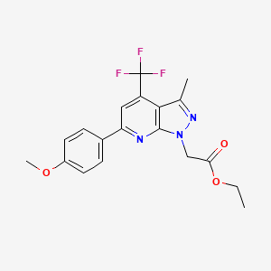 molecular formula C19H18F3N3O3 B4599023 ETHYL 2-[6-(4-METHOXYPHENYL)-3-METHYL-4-(TRIFLUOROMETHYL)-1H-PYRAZOLO[3,4-B]PYRIDIN-1-YL]ACETATE 