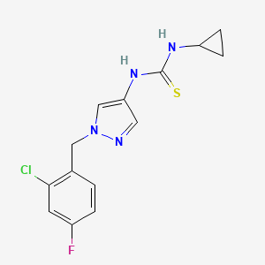 molecular formula C14H14ClFN4S B4599085 N-[1-(2-chloro-4-fluorobenzyl)-1H-pyrazol-4-yl]-N'-cyclopropylthiourea 