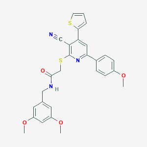 B459915 2-{[3-cyano-6-(4-methoxyphenyl)-4-thien-2-ylpyridin-2-yl]sulfanyl}-N-(3,5-dimethoxybenzyl)acetamide CAS No. 500104-57-4