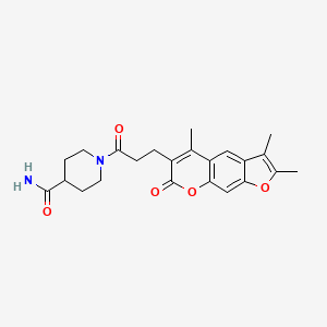 molecular formula C23H26N2O5 B4599189 1-[3-(2,3,5-trimethyl-7-oxo-7H-furo[3,2-g]chromen-6-yl)propanoyl]piperidine-4-carboxamide 