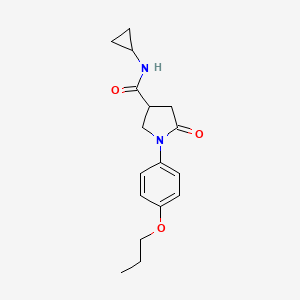 molecular formula C17H22N2O3 B4599224 N-cyclopropyl-5-oxo-1-(4-propoxyphenyl)pyrrolidine-3-carboxamide 