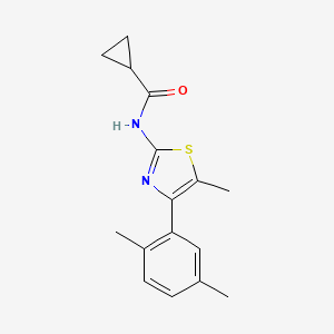 molecular formula C16H18N2OS B4599243 N-[4-(2,5-dimethylphenyl)-5-methyl-1,3-thiazol-2-yl]cyclopropanecarboxamide 