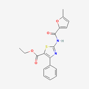 molecular formula C18H16N2O4S B4599318 ethyl 2-{[(5-methyl-2-furyl)carbonyl]amino}-4-phenyl-1,3-thiazole-5-carboxylate 