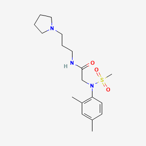 molecular formula C18H29N3O3S B4599492 N~2~-(2,4-dimethylphenyl)-N~2~-(methylsulfonyl)-N~1~-[3-(1-pyrrolidinyl)propyl]glycinamide 