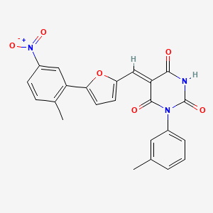molecular formula C23H17N3O6 B4599510 (5Z)-5-{[5-(2-methyl-5-nitrophenyl)furan-2-yl]methylidene}-1-(3-methylphenyl)pyrimidine-2,4,6(1H,3H,5H)-trione 