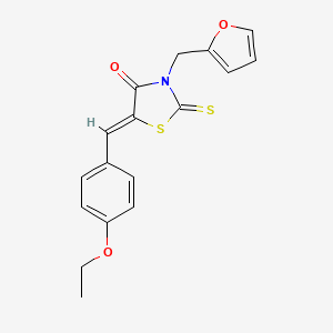 molecular formula C17H15NO3S2 B4599537 5-(4-ethoxybenzylidene)-3-(2-furylmethyl)-2-thioxo-1,3-thiazolidin-4-one 