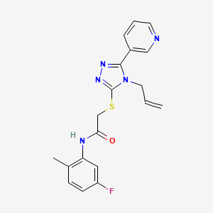 molecular formula C19H18FN5OS B4599551 N-(5-fluoro-2-methylphenyl)-2-{[4-(prop-2-en-1-yl)-5-(pyridin-3-yl)-4H-1,2,4-triazol-3-yl]sulfanyl}acetamide 