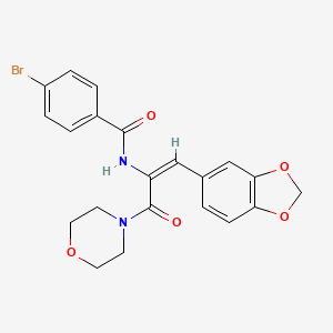 molecular formula C21H19BrN2O5 B4599562 N-[(E)-1-(1,3-benzodioxol-5-yl)-3-morpholin-4-yl-3-oxoprop-1-en-2-yl]-4-bromobenzamide 