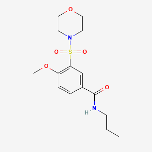molecular formula C15H22N2O5S B4599596 4-methoxy-3-(morpholin-4-ylsulfonyl)-N-propylbenzamide 