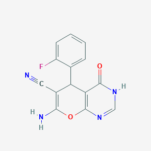 7-amino-5-(2-fluorophenyl)-4-hydroxy-5H-pyrano[2,3-d]pyrimidine-6-carbonitrile