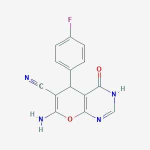 7-amino-5-(4-fluorophenyl)-4-hydroxy-5H-pyrano[2,3-d]pyrimidine-6-carbonitrile