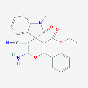 Ethyl 6'-amino-5'-cyano-1-methyl-2-oxo-2'-phenyl-1,2-dihydrospiro[indole-3,4'-pyran]-3'-carboxylate
