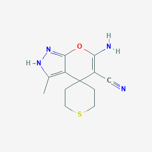6-amino-3-methylspiro[4H-pyrano[2,3-c]pyrazole-4,4'-thiane]-5-carbonitrile