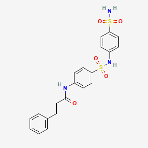 molecular formula C21H21N3O5S2 B4599800 N-[4-({[4-(aminosulfonyl)phenyl]amino}sulfonyl)phenyl]-3-phenylpropanamide 