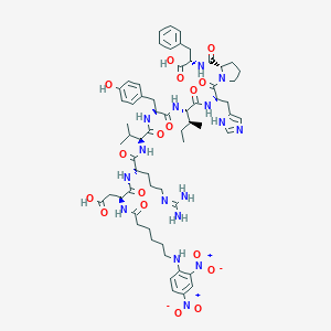 molecular formula C62H84N16O17 B045999 (2,4-Dinitrophenyl)aminohexanoylangiotensin II CAS No. 115082-70-7