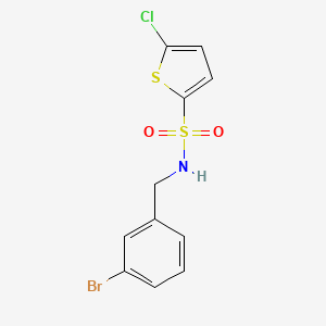 molecular formula C11H9BrClNO2S2 B4600130 N-[(3-bromophenyl)methyl]-5-chlorothiophene-2-sulfonamide 