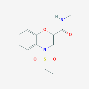 molecular formula C12H16N2O4S B4600262 4-(ETHANESULFONYL)-N-METHYL-3,4-DIHYDRO-2H-1,4-BENZOXAZINE-2-CARBOXAMIDE 
