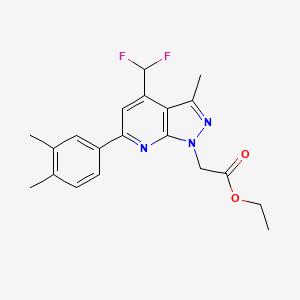 molecular formula C20H21F2N3O2 B4600330 ETHYL 2-[4-(DIFLUOROMETHYL)-6-(3,4-DIMETHYLPHENYL)-3-METHYL-1H-PYRAZOLO[3,4-B]PYRIDIN-1-YL]ACETATE 