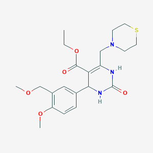 molecular formula C21H29N3O5S B4600354 ETHYL 4-[4-METHOXY-3-(METHOXYMETHYL)PHENYL]-2-OXO-6-(1,4-THIAZINAN-4-YLMETHYL)-1,2,3,4-TETRAHYDRO-5-PYRIMIDINECARBOXYLATE 