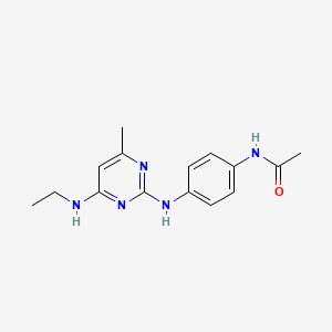 molecular formula C15H19N5O B4600357 N-(4-{[4-(ethylamino)-6-methylpyrimidin-2-yl]amino}phenyl)acetamide 