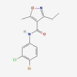 molecular formula C13H12BrClN2O2 B4600409 N-(4-BROMO-3-CHLOROPHENYL)-3-ETHYL-5-METHYL-12-OXAZOLE-4-CARBOXAMIDE 