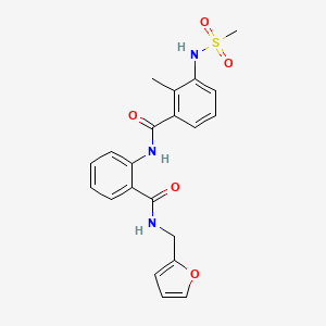 molecular formula C21H21N3O5S B4600420 N-(2-{[(2-furylmethyl)amino]carbonyl}phenyl)-2-methyl-3-[(methylsulfonyl)amino]benzamide 
