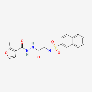 molecular formula C19H19N3O5S B4600426 N-methyl-N-[2-[2-(2-methylfuran-3-carbonyl)hydrazinyl]-2-oxoethyl]naphthalene-2-sulfonamide 