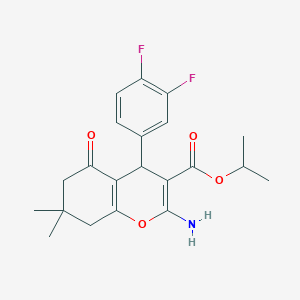 B460053 propan-2-yl 2-amino-4-(3,4-difluorophenyl)-7,7-dimethyl-5-oxo-6,8-dihydro-4H-chromene-3-carboxylate CAS No. 445382-15-0