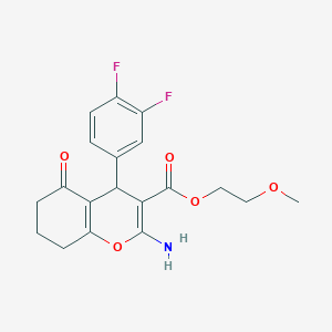 B460056 2-methoxyethyl 2-amino-4-(3,4-difluorophenyl)-5-oxo-5,6,7,8-tetrahydro-4H-chromene-3-carboxylate CAS No. 445382-16-1