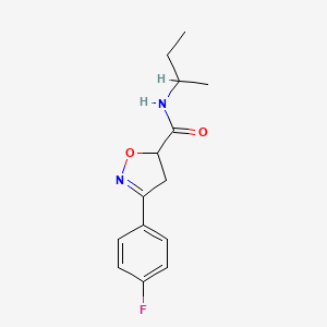 molecular formula C14H17FN2O2 B4600681 N-(sec-butyl)-3-(4-fluorophenyl)-4,5-dihydro-5-isoxazolecarboxamide 