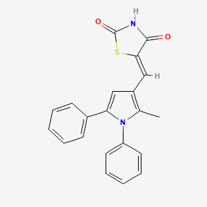 molecular formula C21H16N2O2S B4600753 (5Z)-5-[(2-methyl-1,5-diphenyl-1H-pyrrol-3-yl)methylidene]-1,3-thiazolidine-2,4-dione 