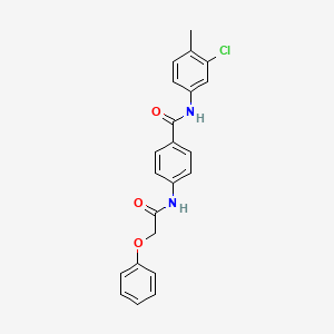 molecular formula C22H19ClN2O3 B4600777 N-(3-chloro-4-methylphenyl)-4-[(phenoxyacetyl)amino]benzamide 