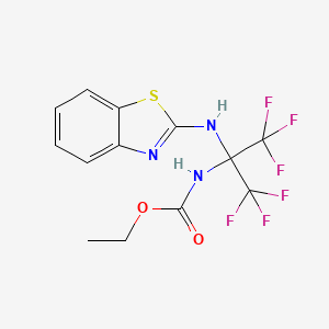 molecular formula C13H11F6N3O2S B4601078 ethyl [1-(1,3-benzothiazol-2-ylamino)-2,2,2-trifluoro-1-(trifluoromethyl)ethyl]carbamate 