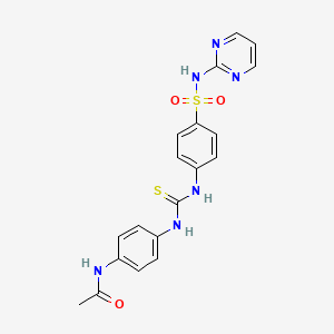 molecular formula C19H18N6O3S2 B4601153 N-(4-{[({4-[(2-pyrimidinylamino)sulfonyl]phenyl}amino)carbonothioyl]amino}phenyl)acetamide 