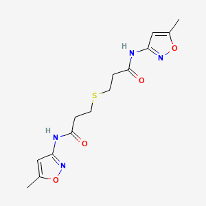 molecular formula C14H18N4O4S B4601254 N-(5-METHYL-12-OXAZOL-3-YL)-3-({2-[(5-METHYL-12-OXAZOL-3-YL)CARBAMOYL]ETHYL}SULFANYL)PROPANAMIDE 