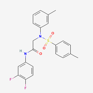 molecular formula C22H20F2N2O3S B4601370 N~1~-(3,4-difluorophenyl)-N~2~-(3-methylphenyl)-N~2~-[(4-methylphenyl)sulfonyl]glycinamide 