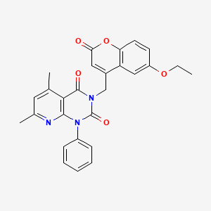 molecular formula C27H23N3O5 B4601380 3-[(6-ETHOXY-2-OXO-2H-CHROMEN-4-YL)METHYL]-5,7-DIMETHYL-1-PHENYL-1H,2H,3H,4H-PYRIDO[2,3-D]PYRIMIDINE-2,4-DIONE 