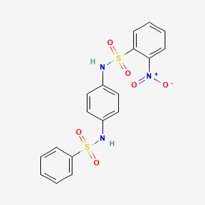 molecular formula C18H15N3O6S2 B4601475 N-[4-(benzenesulfonamido)phenyl]-2-nitrobenzenesulfonamide 