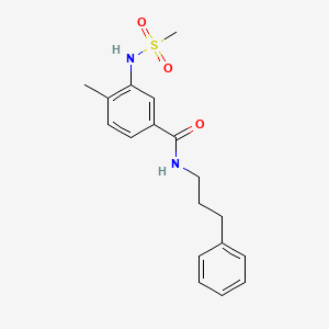 molecular formula C18H22N2O3S B4601532 4-methyl-3-[(methylsulfonyl)amino]-N-(3-phenylpropyl)benzamide 