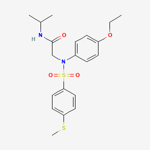 molecular formula C20H26N2O4S2 B4601559 N~2~-(4-ethoxyphenyl)-N~1~-isopropyl-N~2~-{[4-(methylthio)phenyl]sulfonyl}glycinamide 