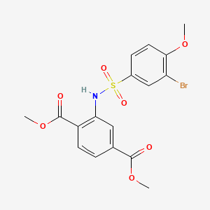 molecular formula C17H16BrNO7S B4601598 dimethyl 2-{[(3-bromo-4-methoxyphenyl)sulfonyl]amino}terephthalate 
