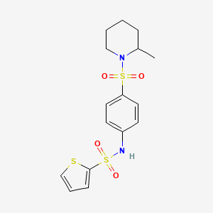 molecular formula C16H20N2O4S3 B4601655 N-{4-[(2-methylpiperidin-1-yl)sulfonyl]phenyl}thiophene-2-sulfonamide 