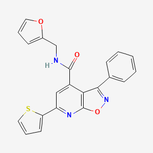 molecular formula C22H15N3O3S B4601701 N-(2-furylmethyl)-3-phenyl-6-(2-thienyl)isoxazolo[5,4-b]pyridine-4-carboxamide 