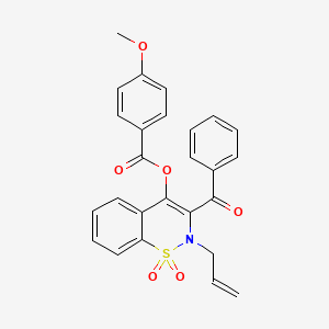 molecular formula C26H21NO6S B4601721 2-allyl-3-benzoyl-1,1-dioxido-2H-1,2-benzothiazin-4-yl 4-methoxybenzoate 