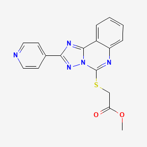 molecular formula C17H13N5O2S B4601769 Methyl [(2-pyridin-4-yl[1,2,4]triazolo[1,5-c]quinazolin-5-yl)thio]acetate 