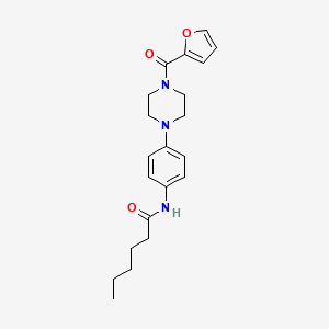 molecular formula C21H27N3O3 B4601801 N-{4-[4-(2-furoyl)-1-piperazinyl]phenyl}hexanamide 