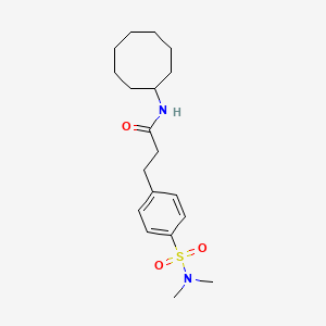 molecular formula C19H30N2O3S B4601984 N-cyclooctyl-3-[4-(dimethylsulfamoyl)phenyl]propanamide 